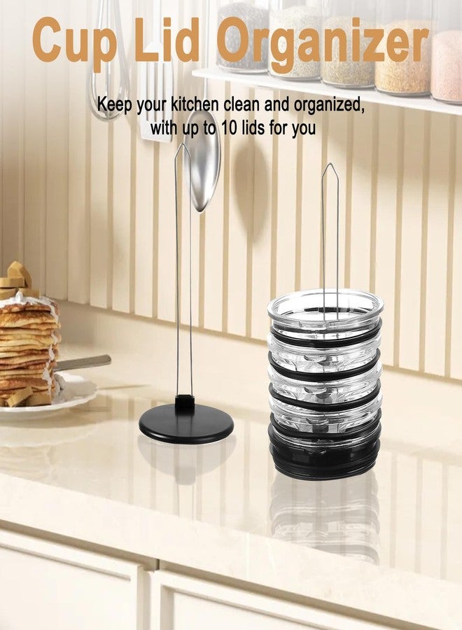 MILAKE 2 Pcs Tumbler Lid Organizer Compatible with Stanley and Yeti Cap Lids, Stackable for Up to 10 Lids, Universal Adjustable Kitchen Accessory, Saving Vertical Storage for Kitchen, Office - Image 5